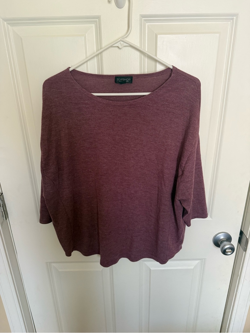 Topshop Plum Boxy Boatneck Knit Top